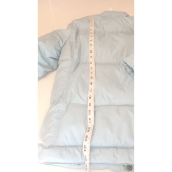 Gap Women's Size Small Puffer Down Jacket Baby Blue Button Zip Pockets- Quilted - Picture 7 of 12